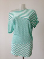 MINIVESTIDO DE CREP ESTAMPADO MIXTO RAYA CUADROS