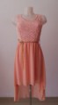 VESTIDO ENCAJE CRUZADO FALDA CREPON CADENA