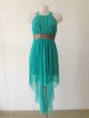 VESTIDO DE GASA FALDA ASIMETRICO