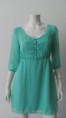VESTIDO CREPON MANGAS 3/4 ESPALDA ENCAJE