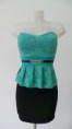 VESTIDO ENCAJE BICOLOR CON OTTOMAN