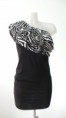 VESTIDO LICRA ASIMETRICO VOLANTES PRINT